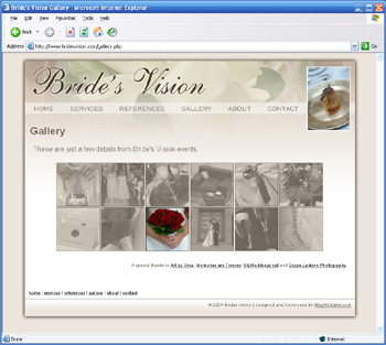 Bride's Vision website